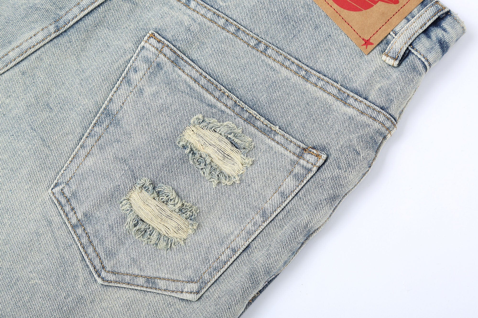 Destroyed Frayed Denim Shorts