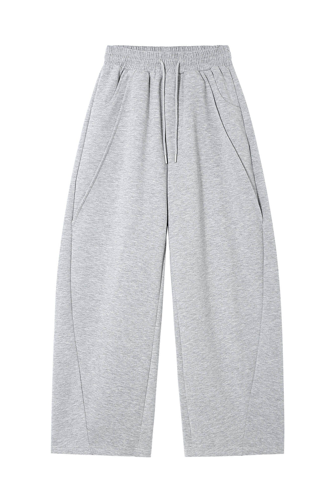 Slanted Spliced Wide-Leg Sweatpants