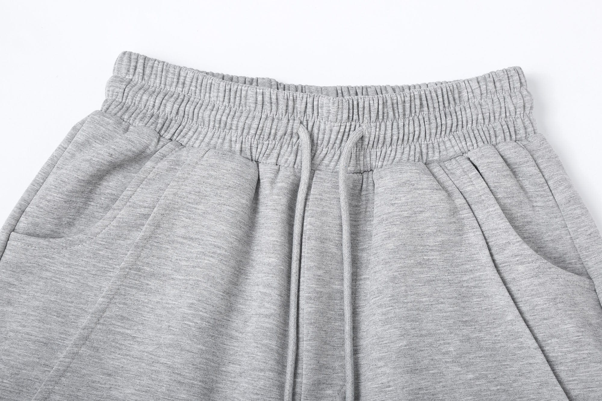 Slanted Spliced Wide-Leg Sweatpants