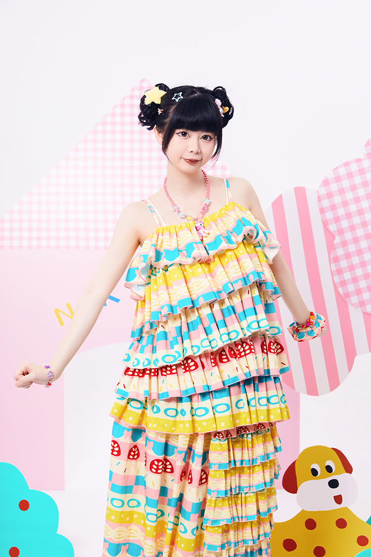 Summer Cloud Tiered Ruffle Tank Top