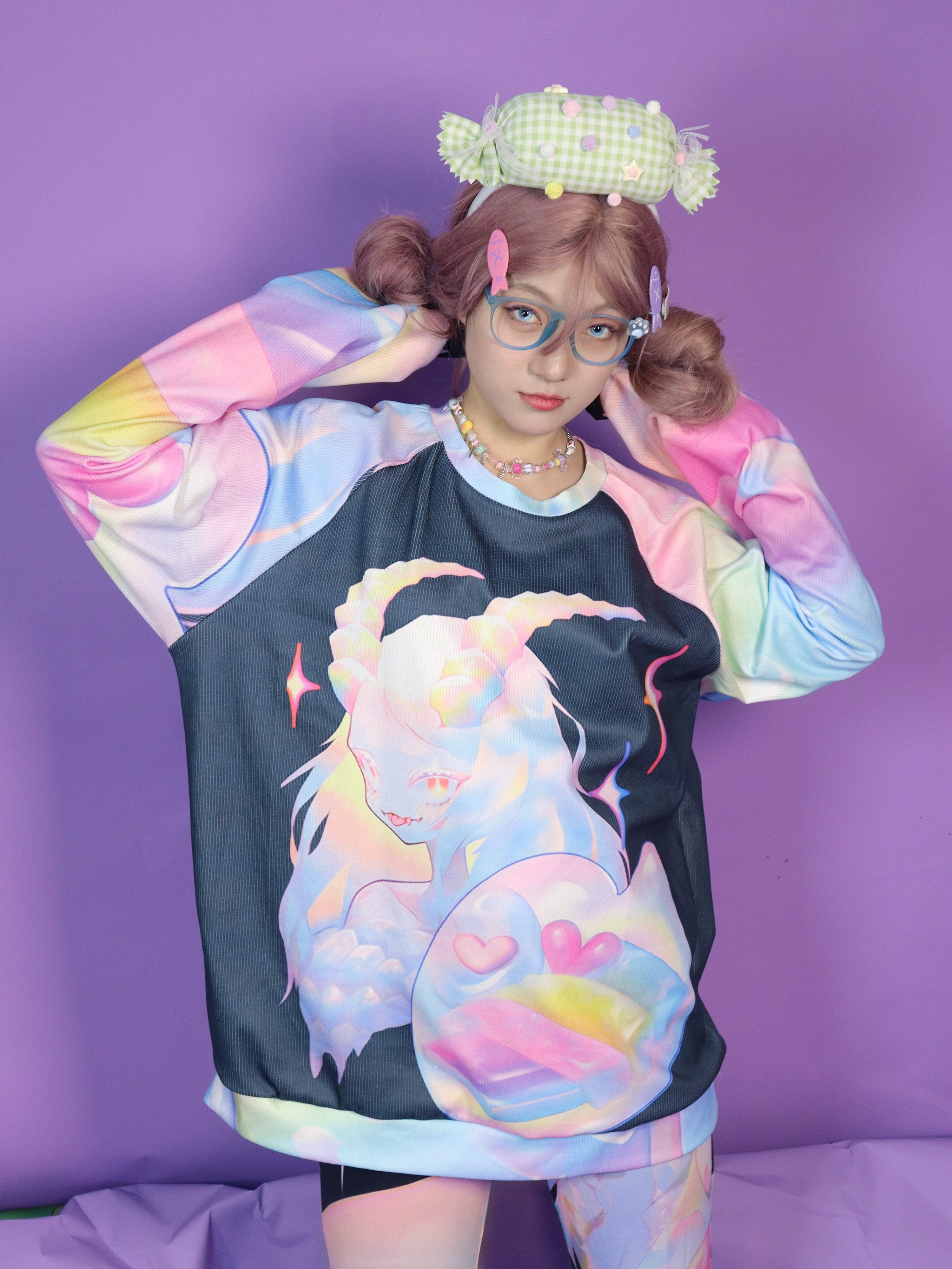 Holographic Rainbow Oversized Sweatshirt