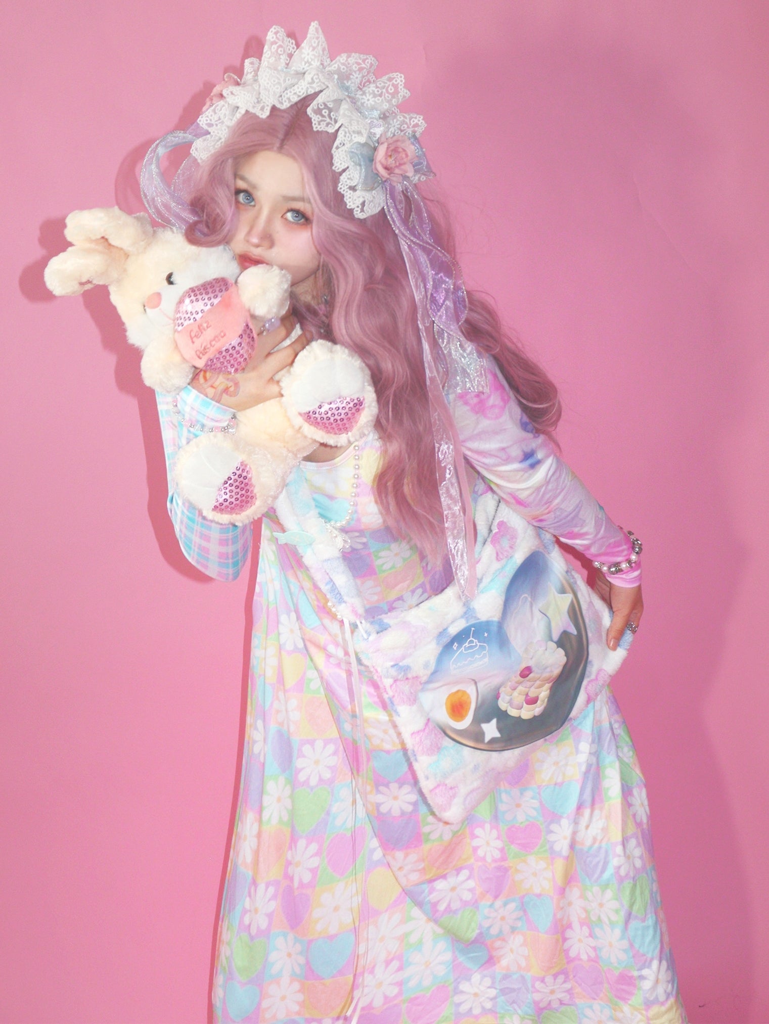 Pastel Patchwork Daisy Nightgown Dress