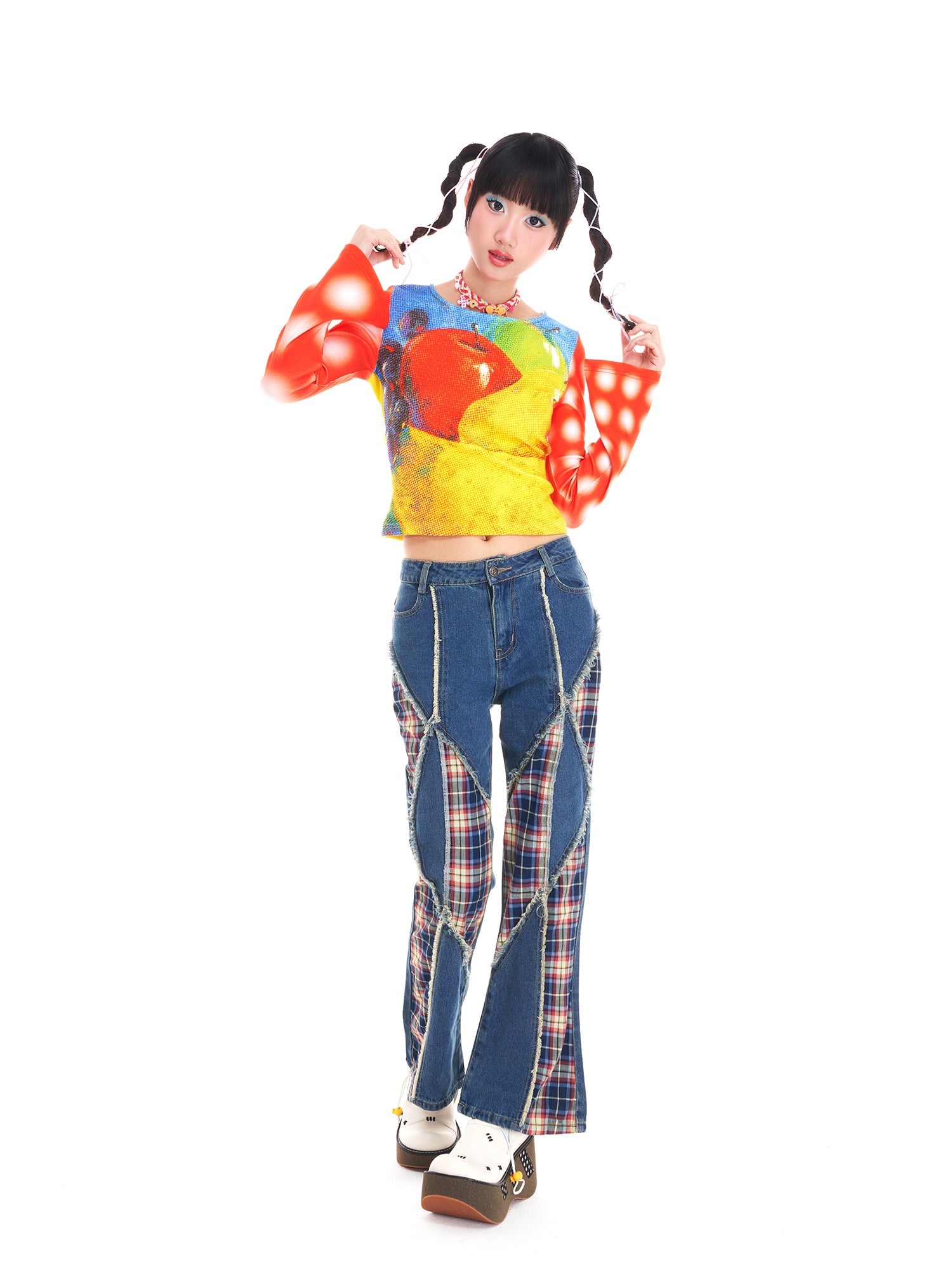 Fruity Pop Bell Sleeve Blouse