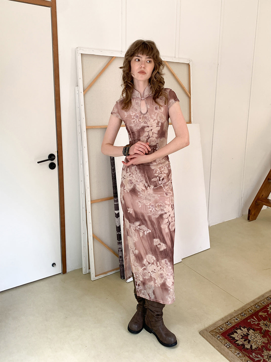 Ink Wash Poetry Slim-Fit Dress