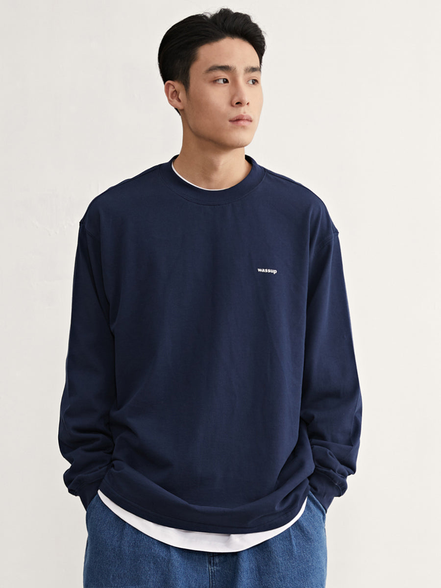 Minimalist Basic Small Logo Long Sleeved Tee - chiclara