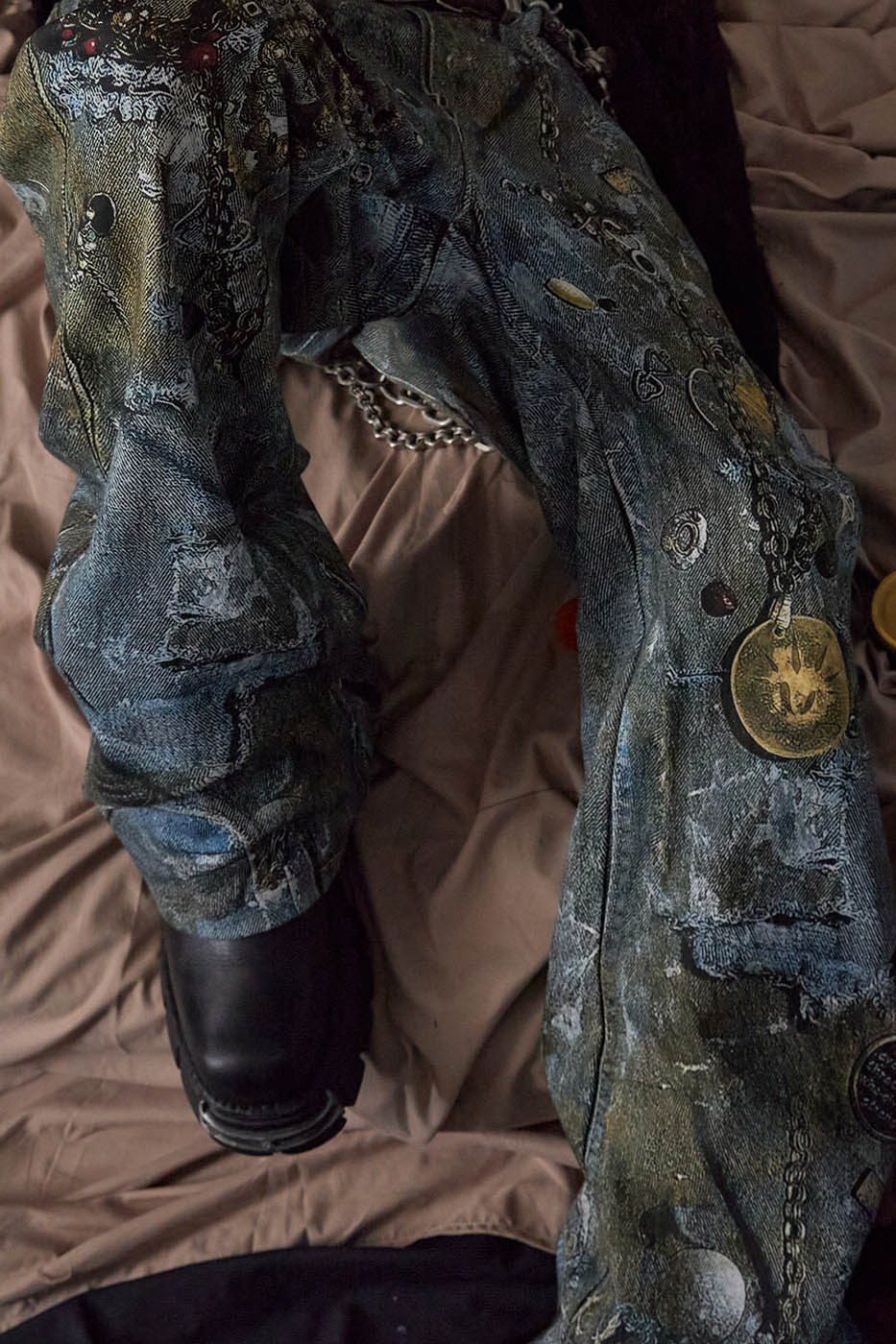 Jeans à chaîne punk
