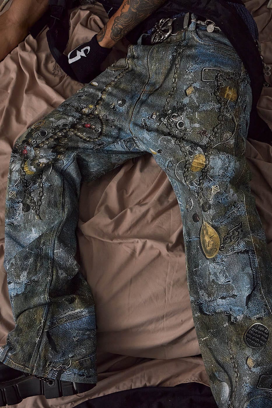 Jeans à chaîne punk