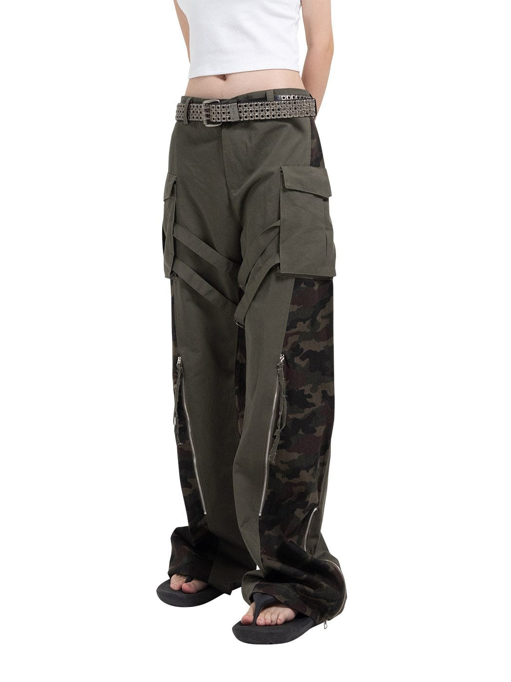 Pantalones de carga tácticos de camuflaje empalmado