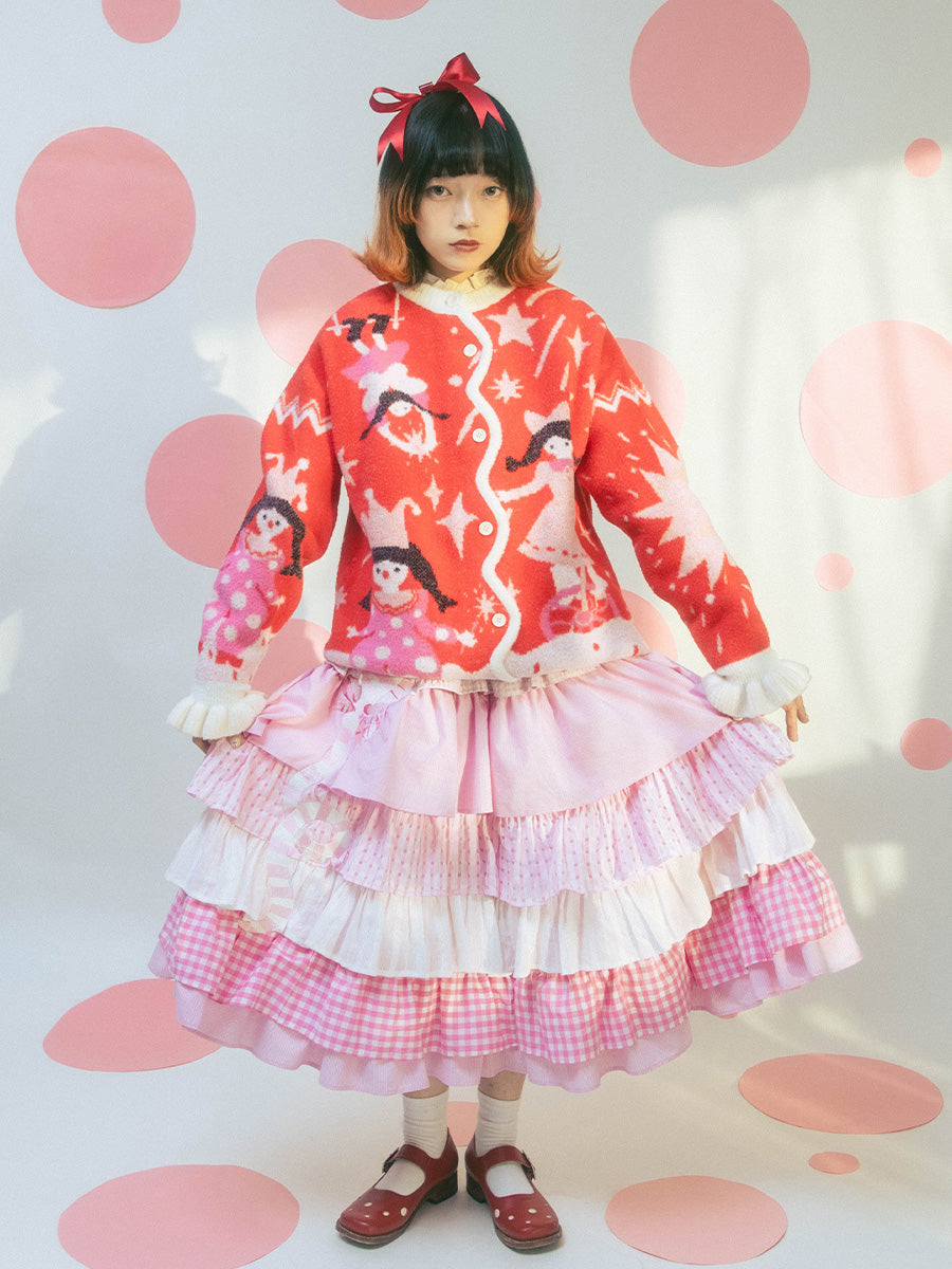 Red Circus Girls Knit Cardigan