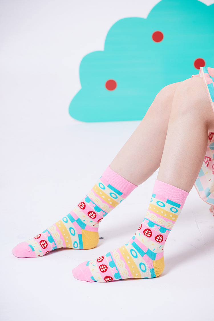 Pastel Pattern Ankle Length Socks