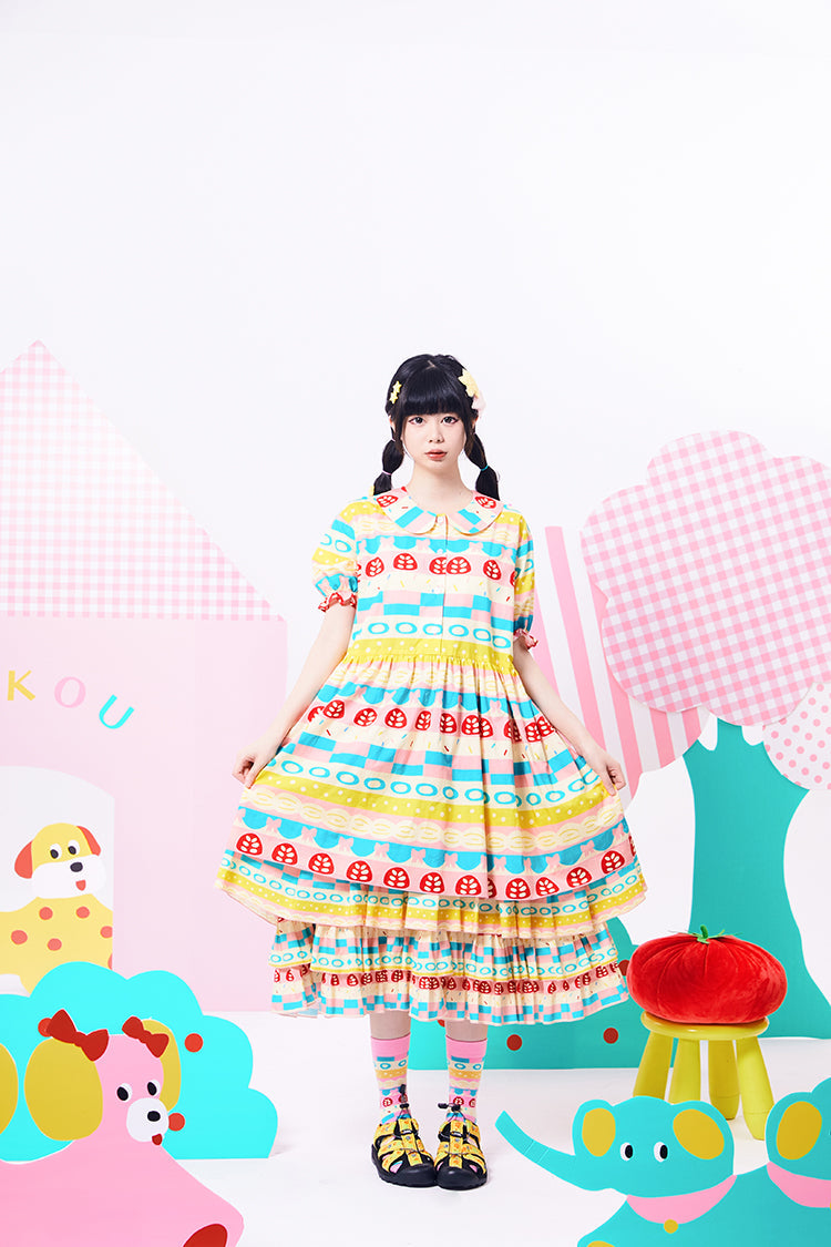 Pastel Colorful Peter Pan Dress