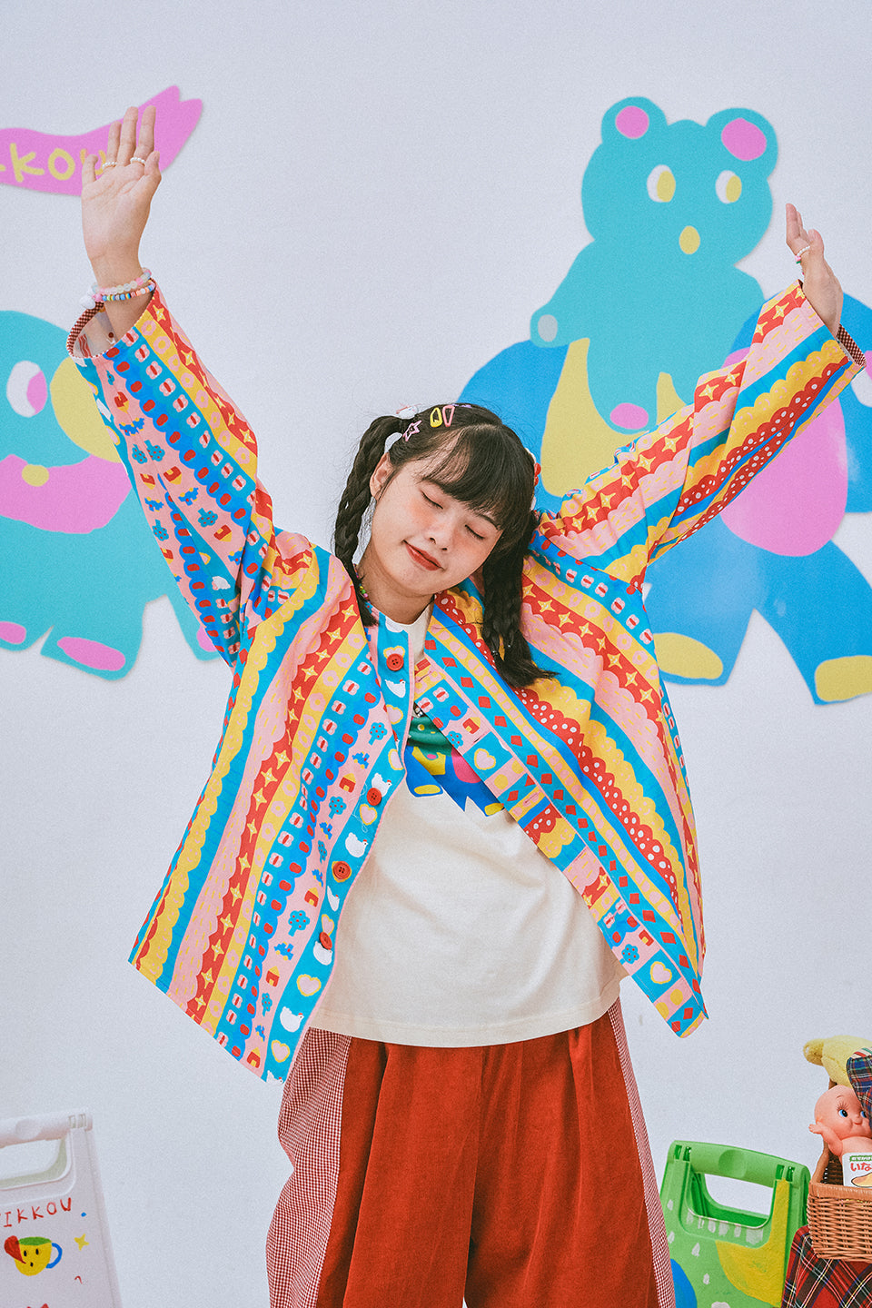 Reversible Cotton Button Jacket