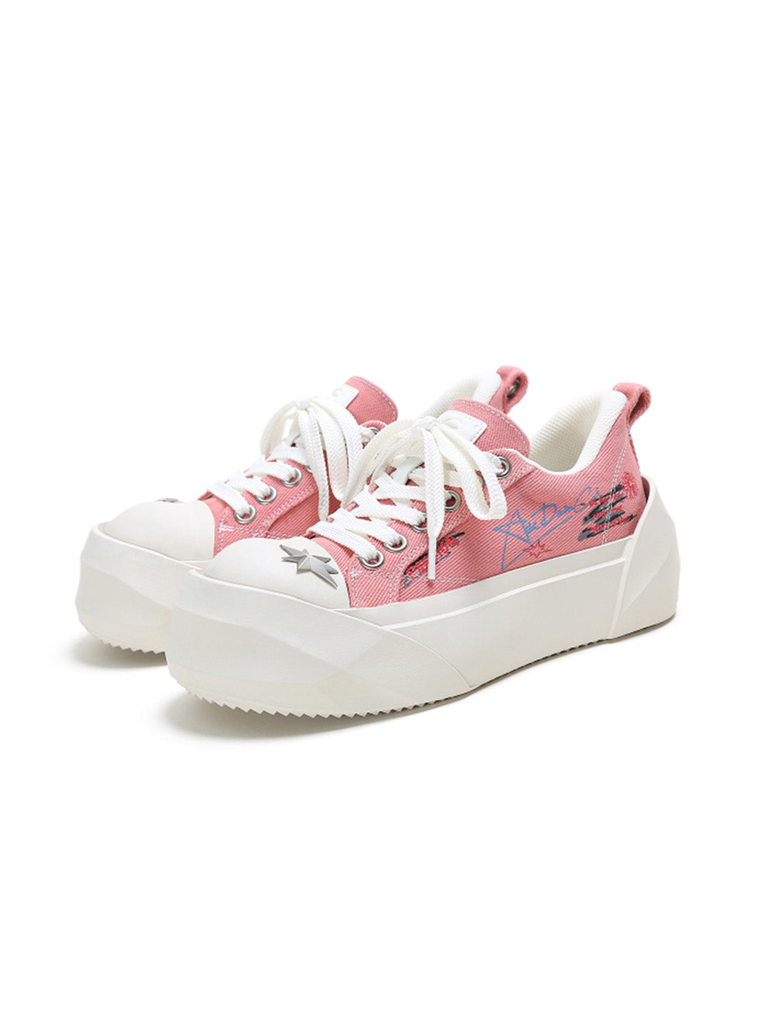 Graffiti Canvas Platform Sneakers