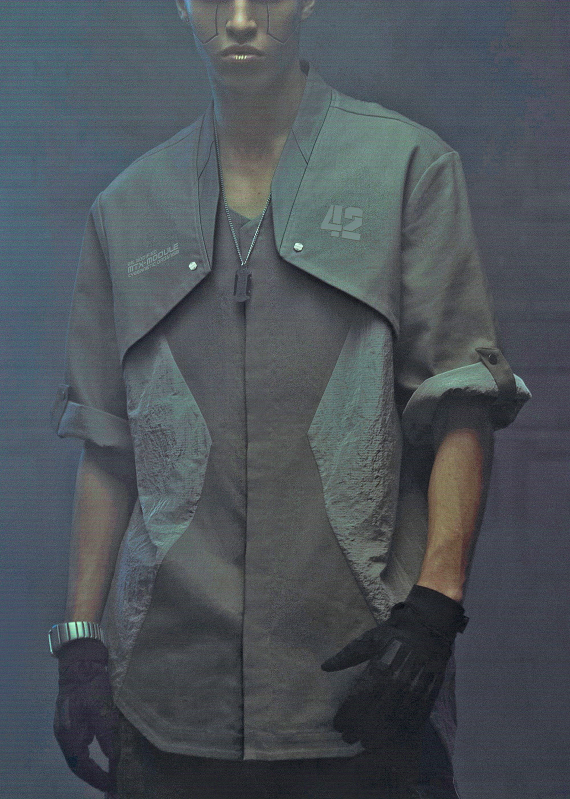 Chemise utilitaire tactique gris clair