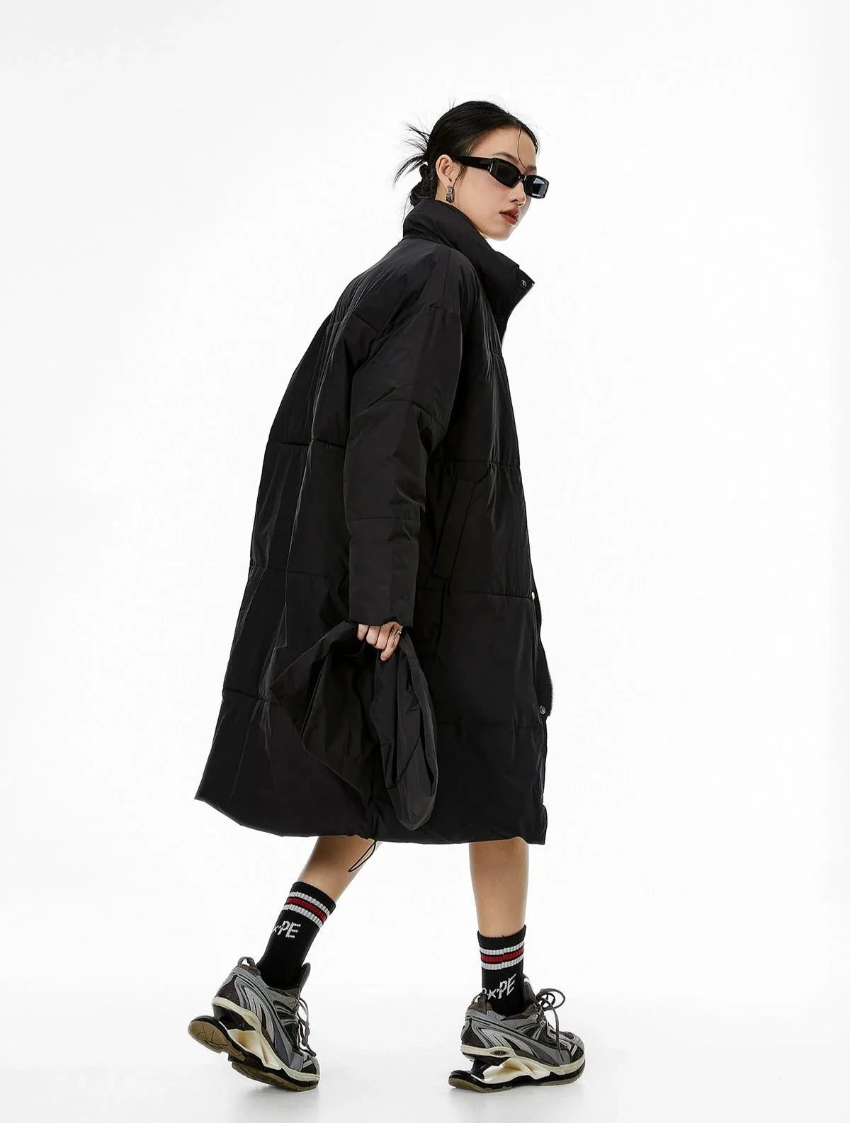 Oversized Puffer Winter Coat with Scarf