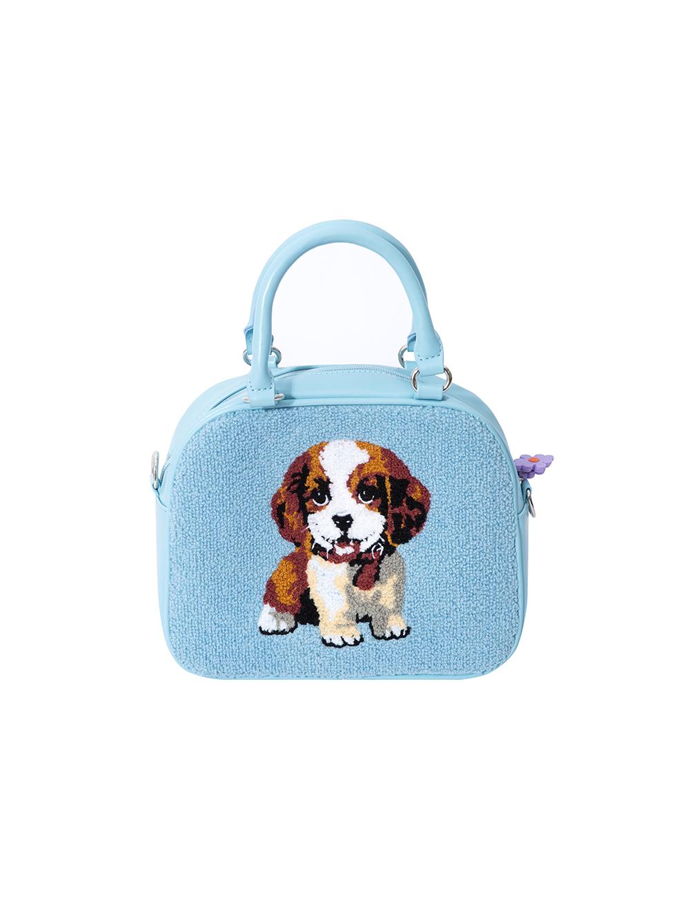 Blue Puppy Print Mini Handbag