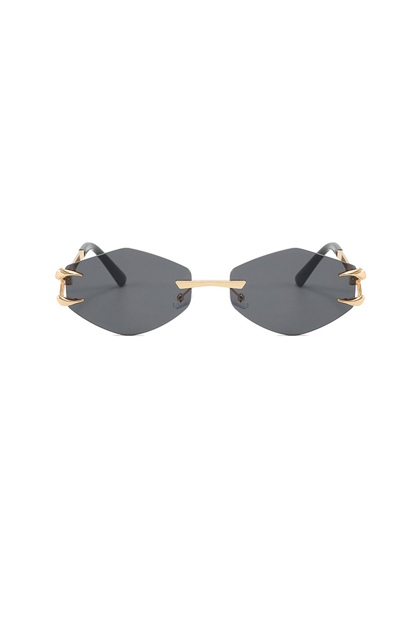 Claw-Temple Rimless Hexagon Sunglasses - view 11