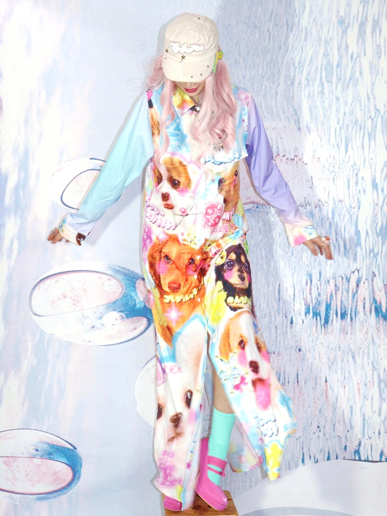Kawaii Puppy Portrait Maxi Dress