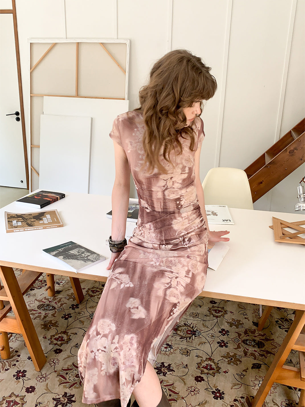 Ink Wash Poetry Slim-Fit Dress