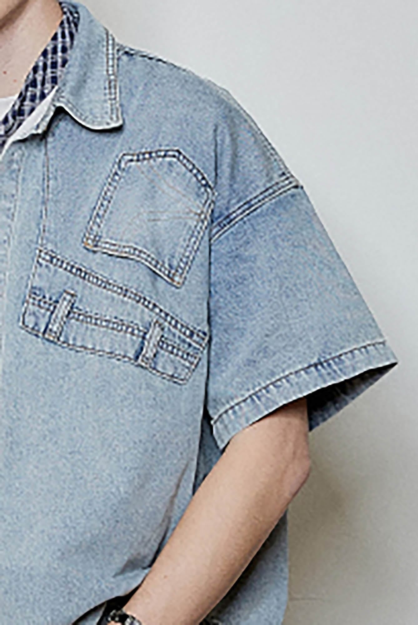Chemise de travail déconstruite en jean