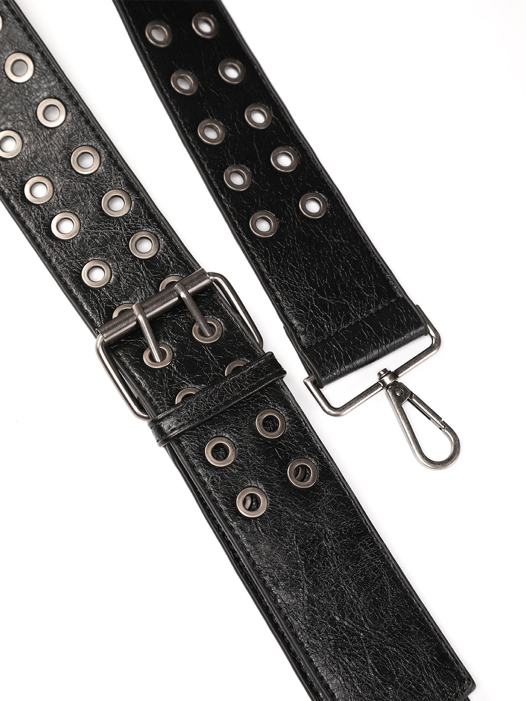 Studded Strap Textured Leather Bag