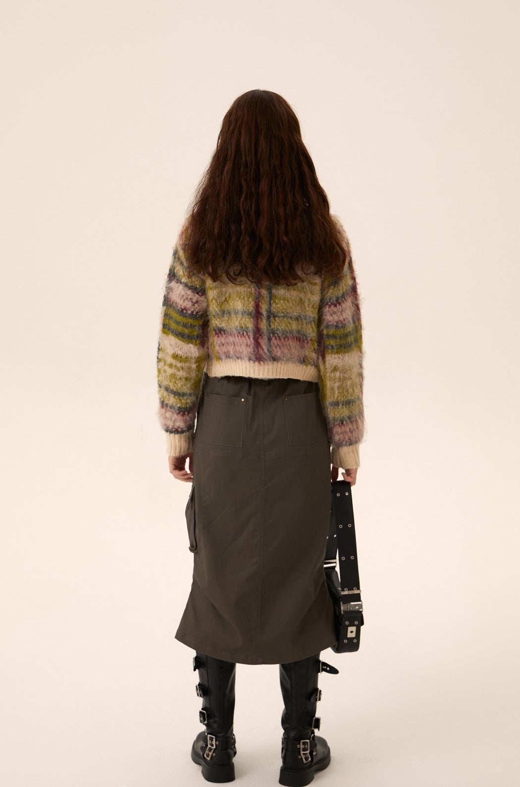Mohair Strick Reißverschluss Cardigan Pullovermantel