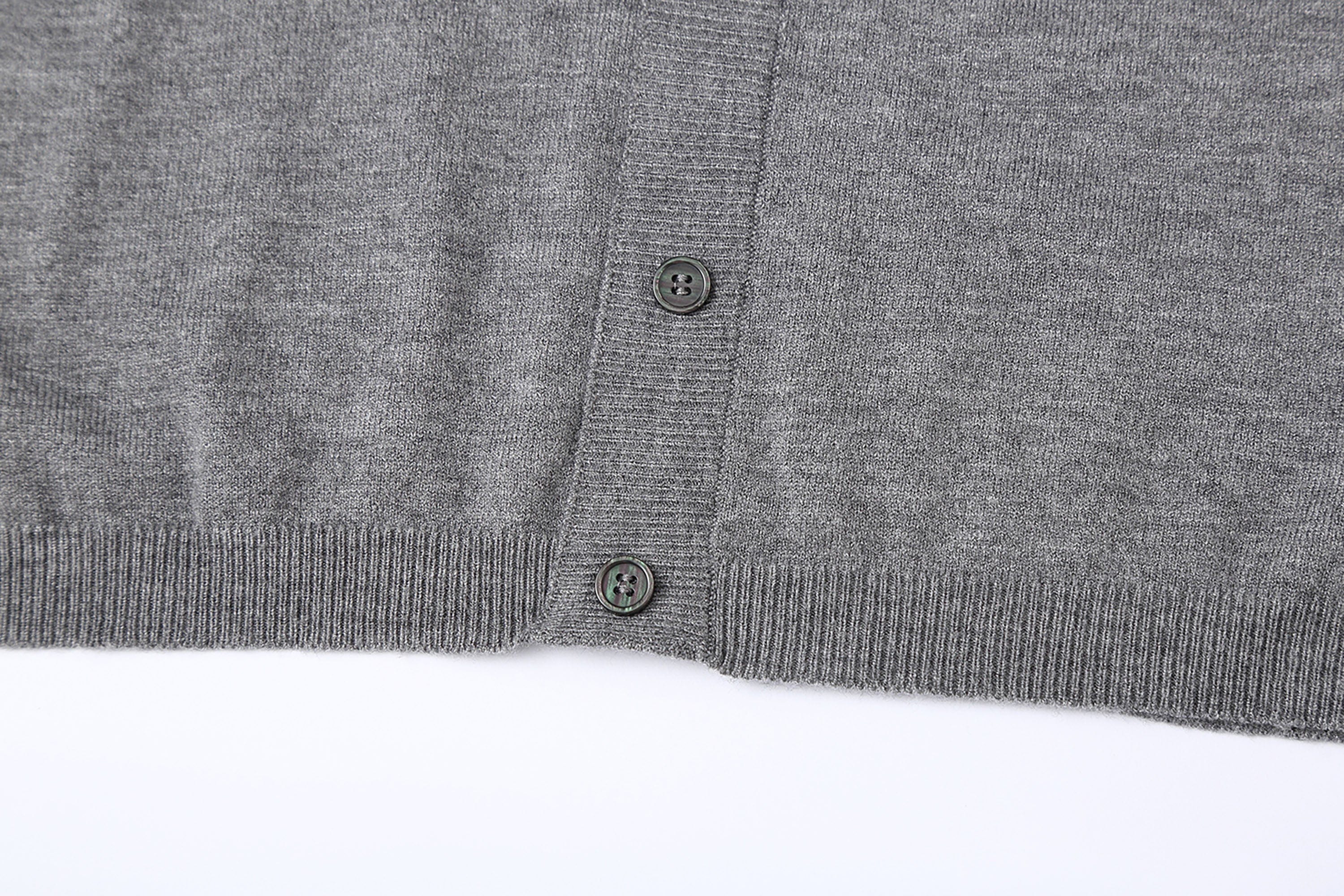 Light Gray Button-Up Cardigan Sweater