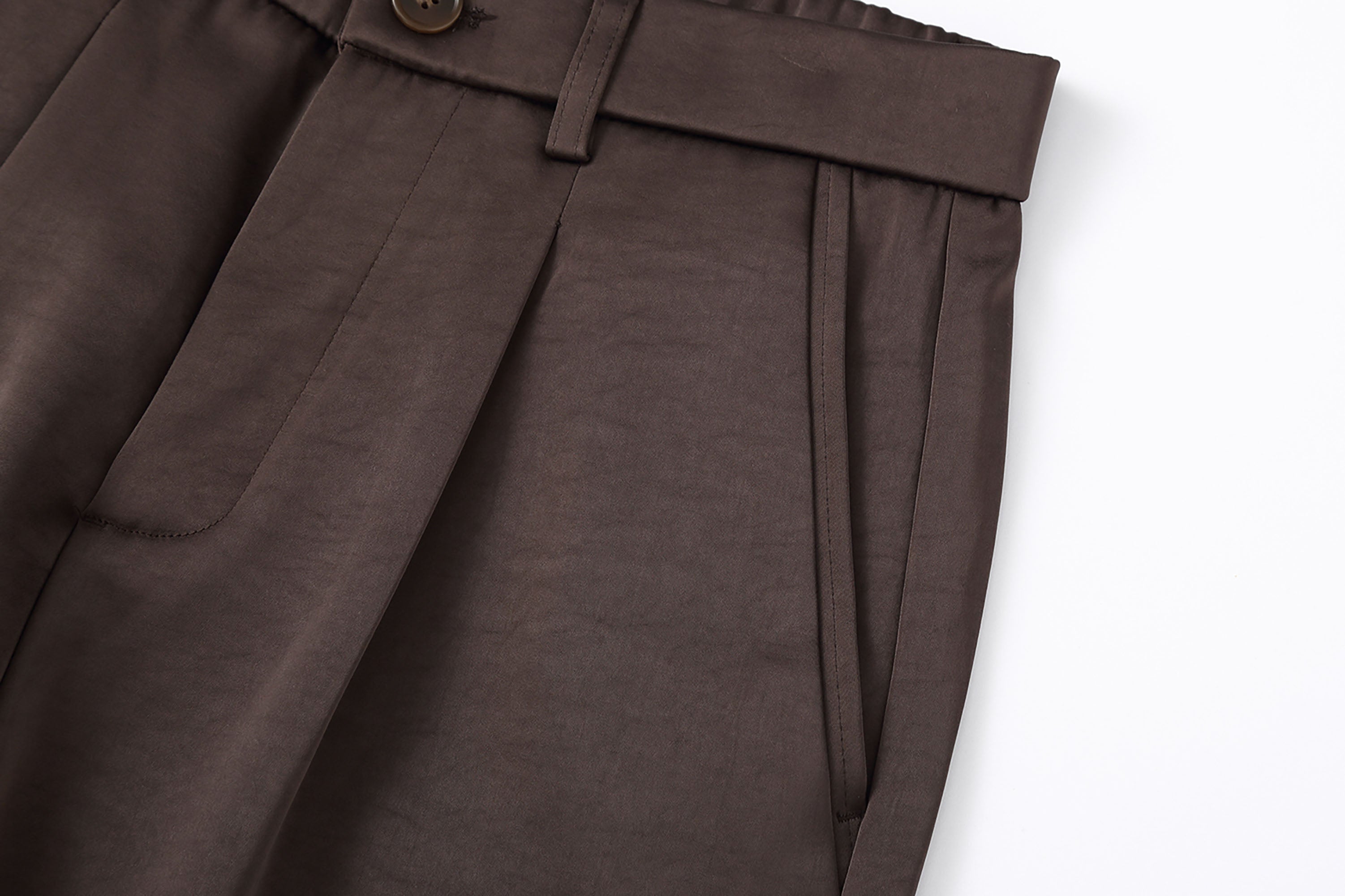 Satin Pleated Trousers