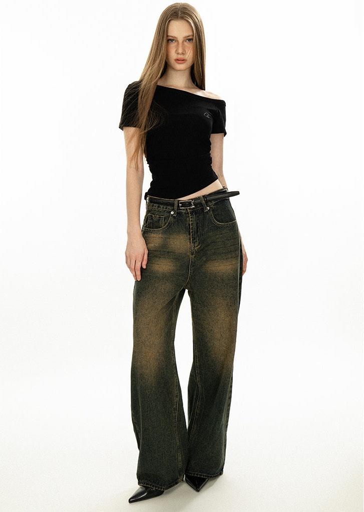 Off Shoulder Basic Dark Top