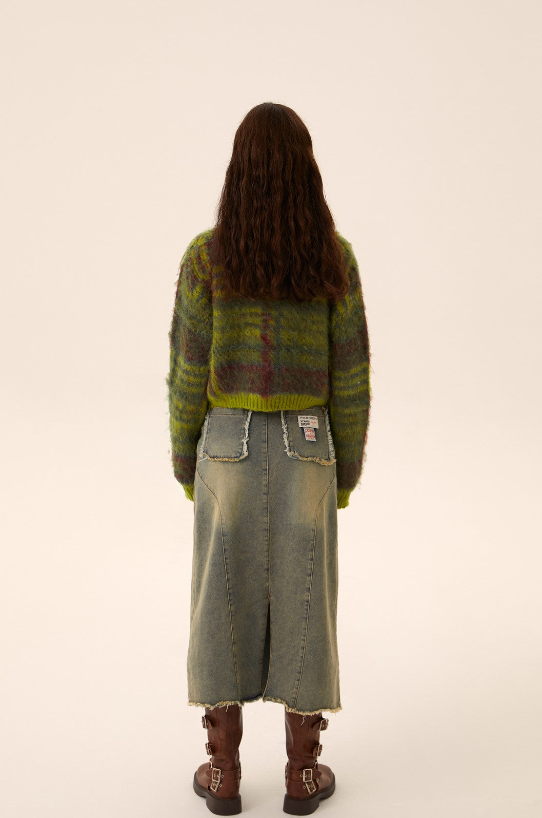 Mohair Strick Reißverschluss Cardigan Pullovermantel