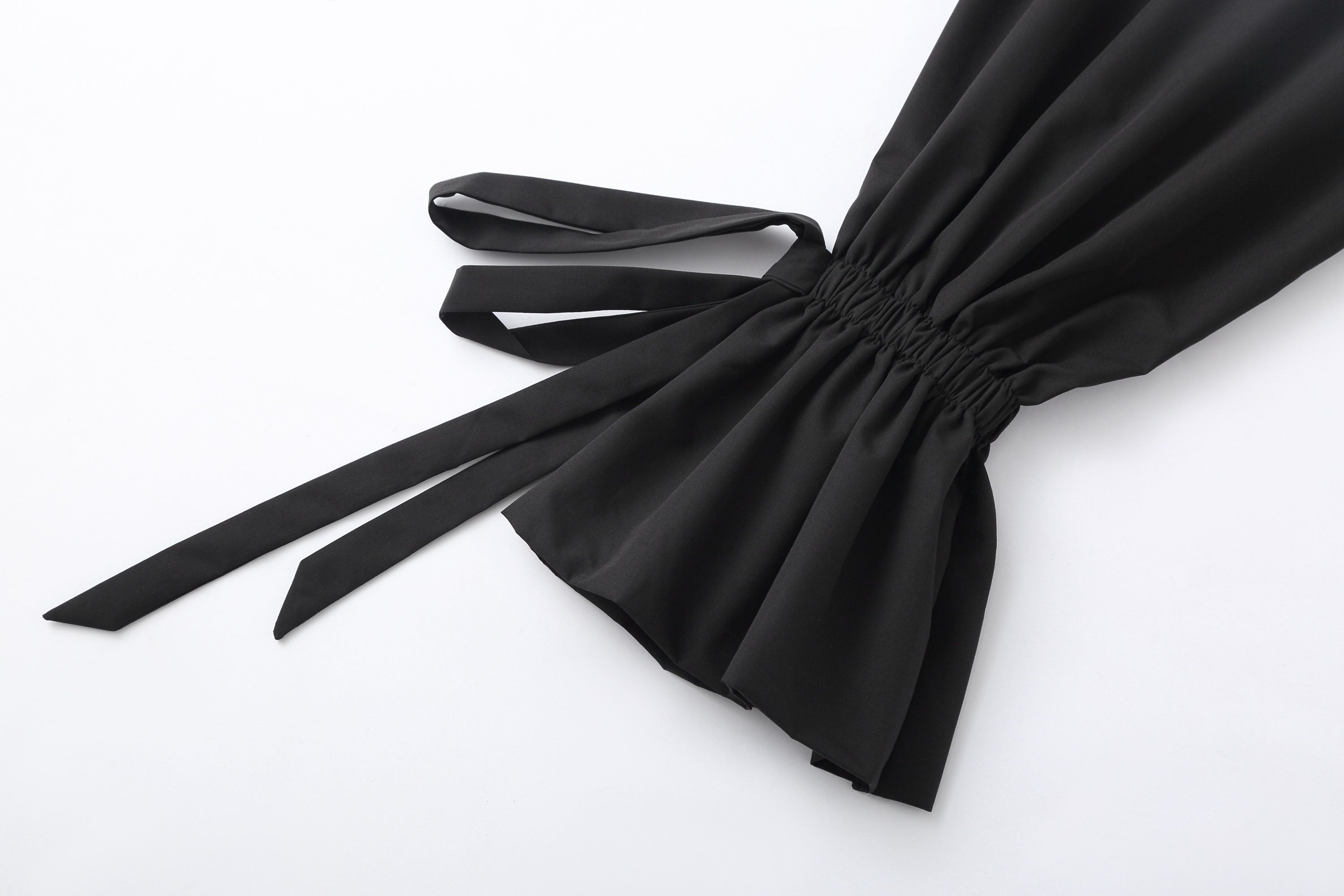 Button-Up Shirt with Tied Balloon Sleeves