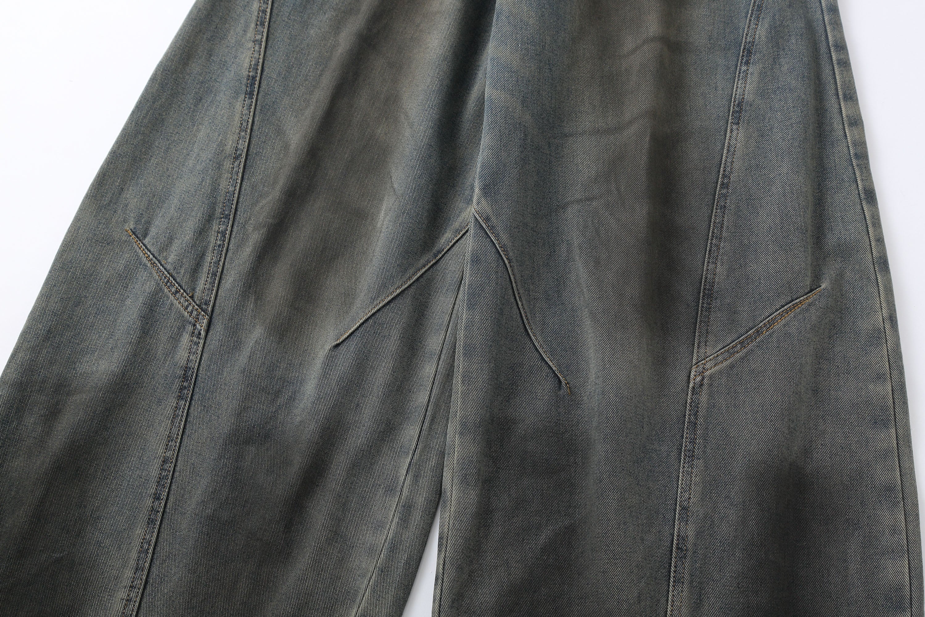 Distressed Washed Black Wide-Leg Jeans