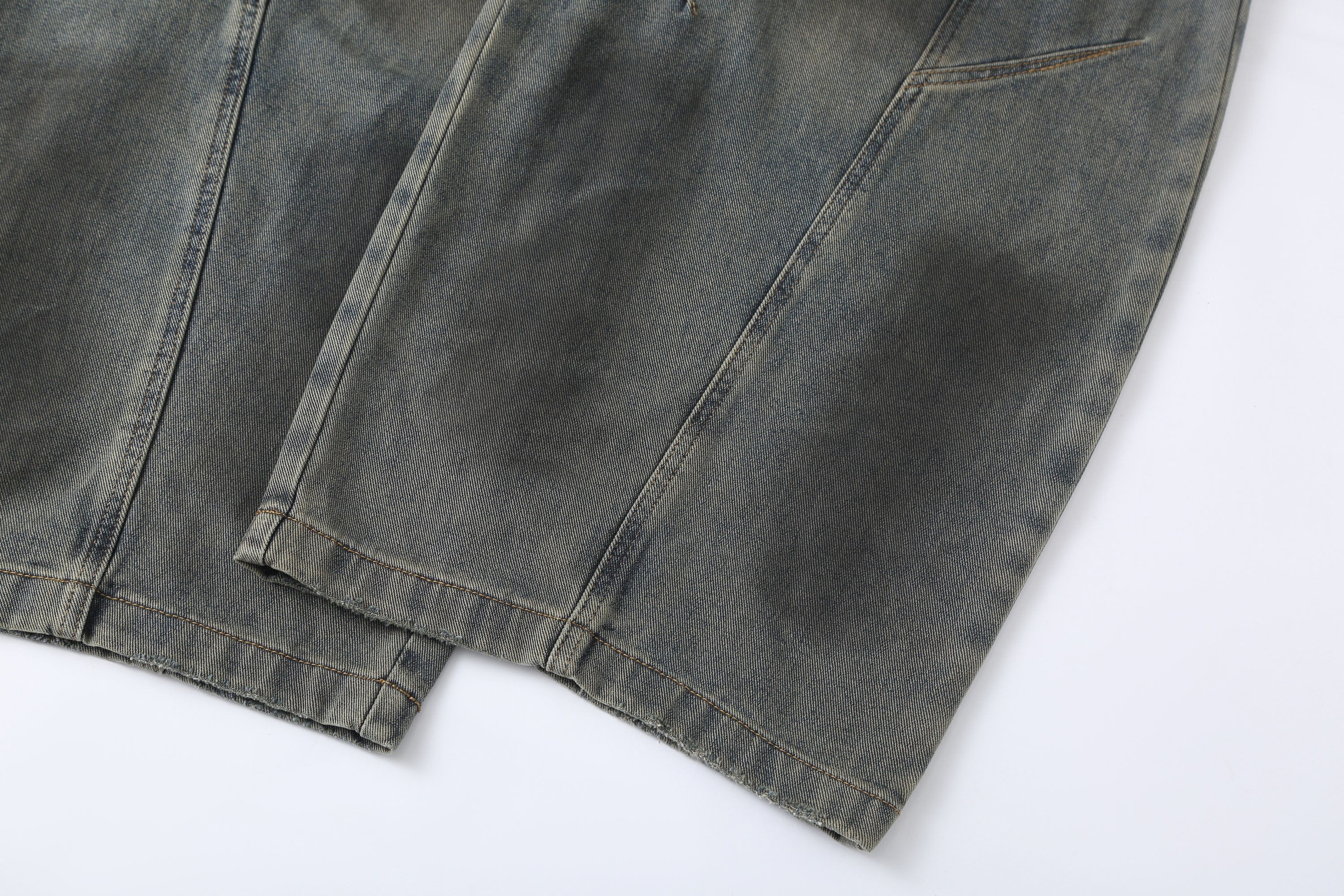 Distressed Washed Black Wide-Leg Jeans