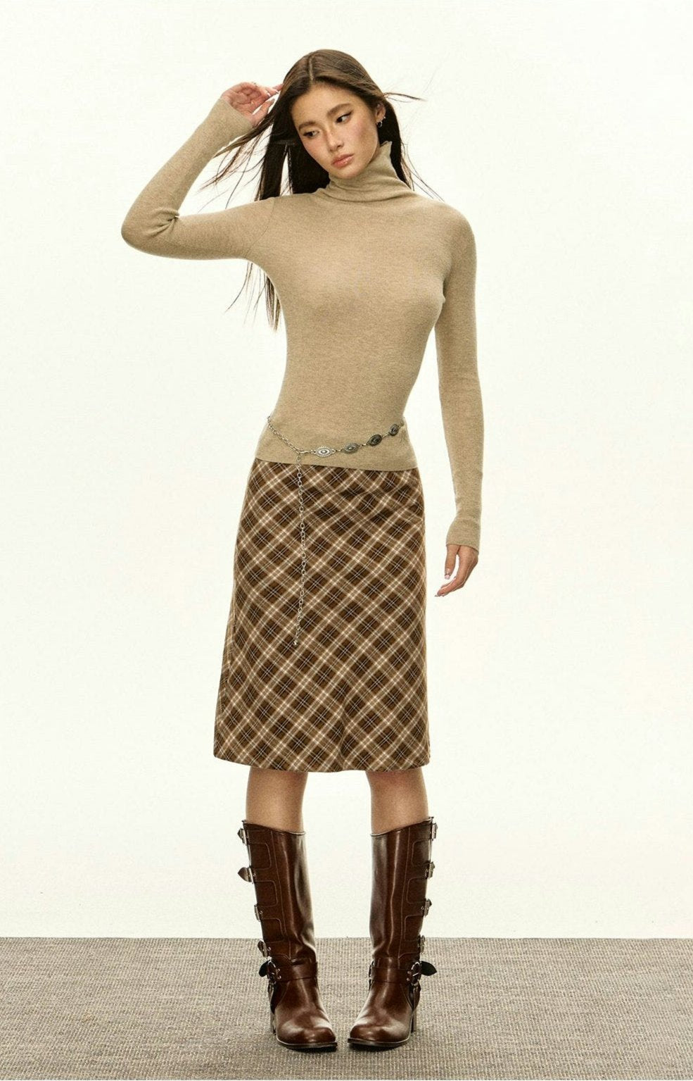 Fitted Turtleneck Ribbed Sweater