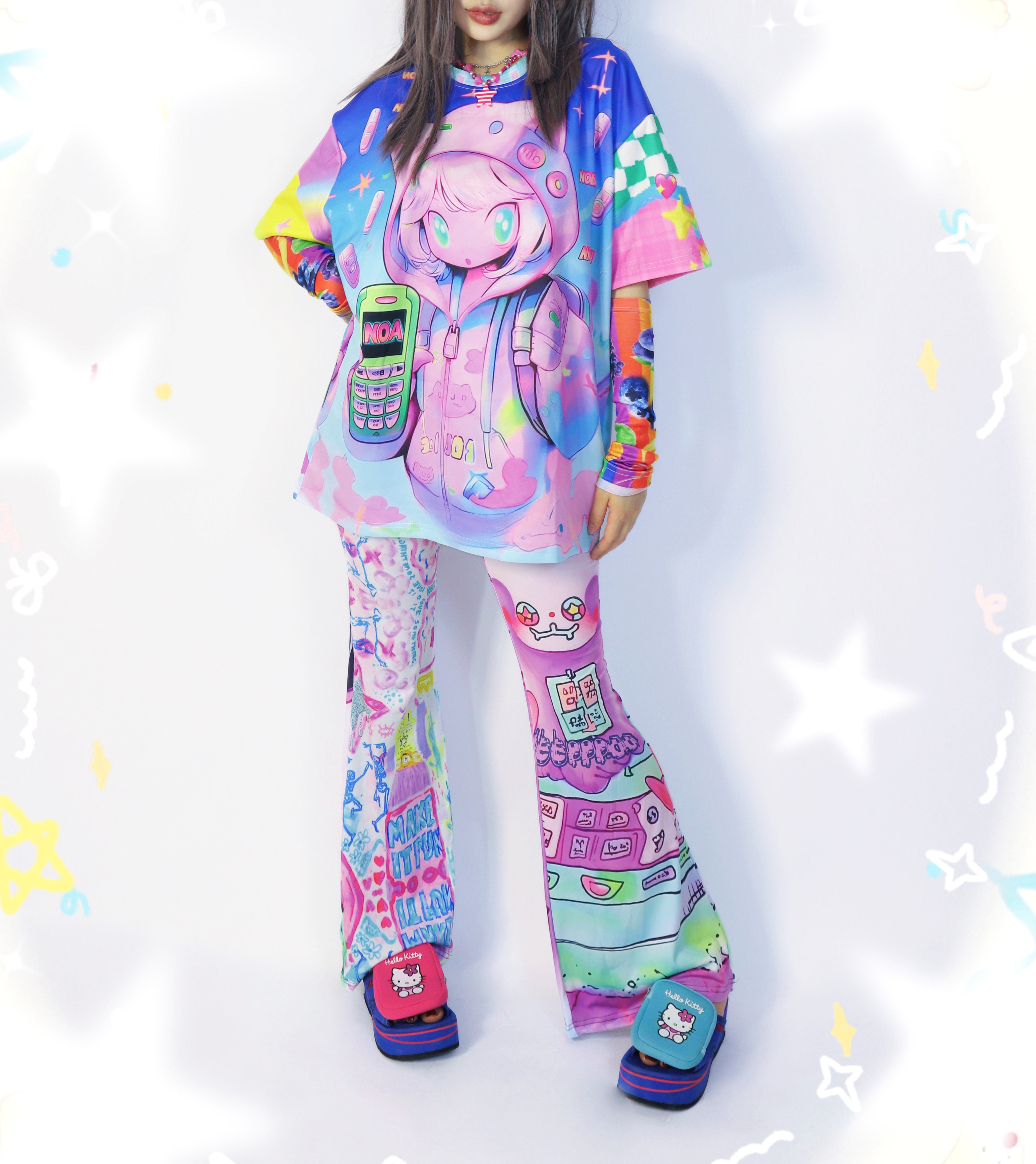 Kawaii Retro Phone Oversized T-Shirt