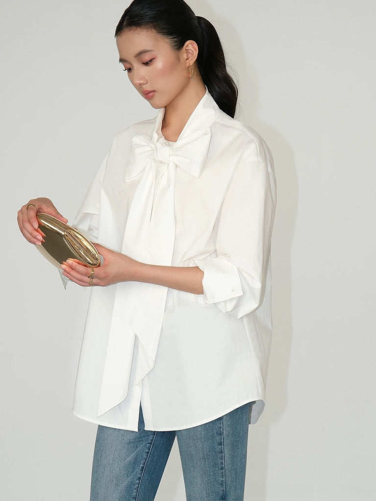 Camisa de arco de gran tamaño 2 colores