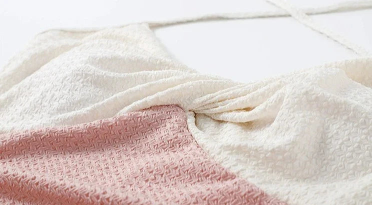 Pink Ruffle Knit One-Piece Swimsuit