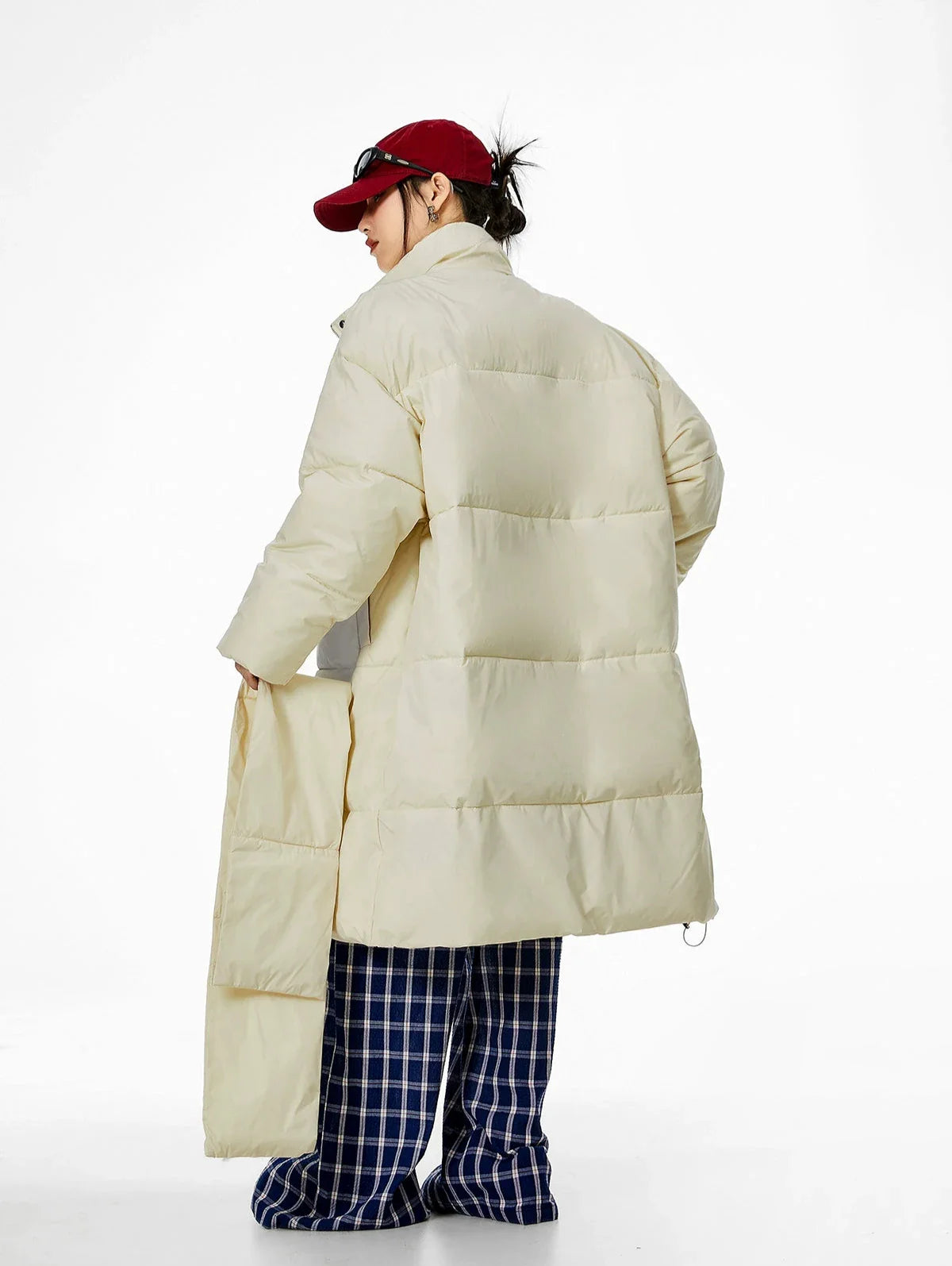 Oversized Puffer Winter Coat with Scarf