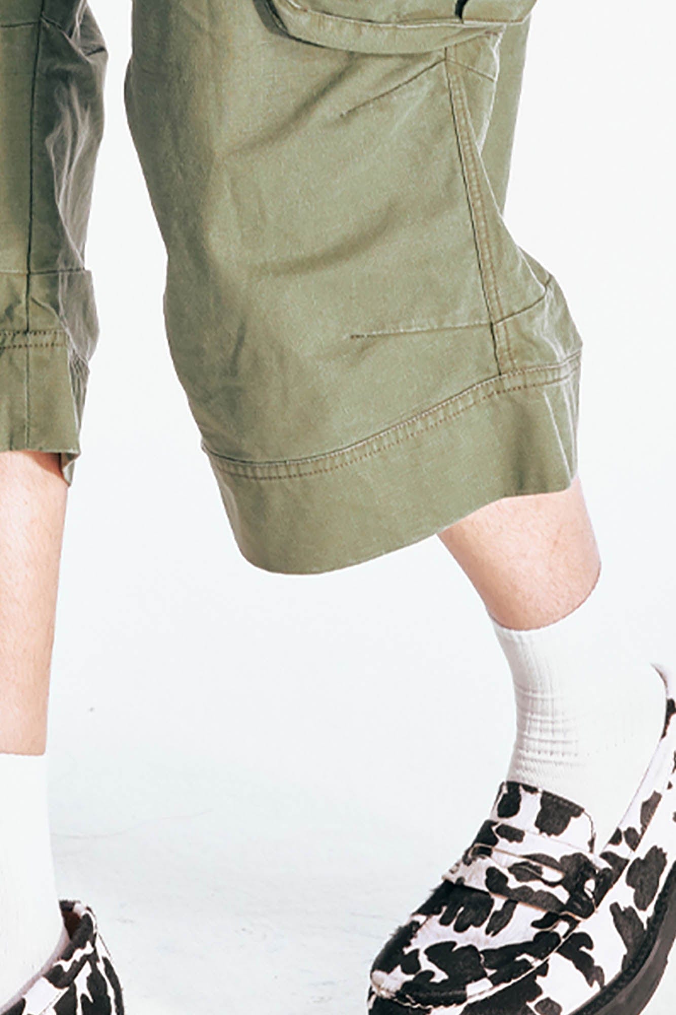 Flared Hem Utility Cargo Shorts