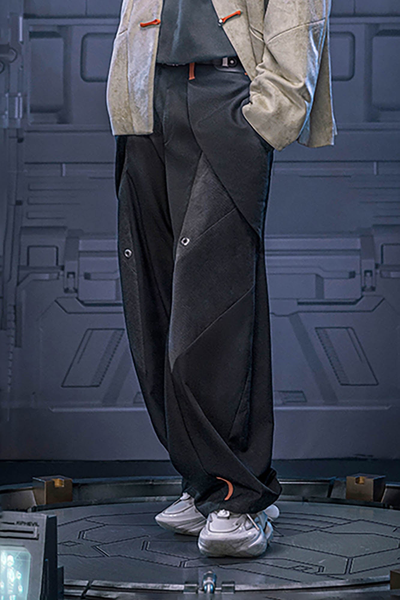 Techwear Utity Pantalones de carga de pierna ancha