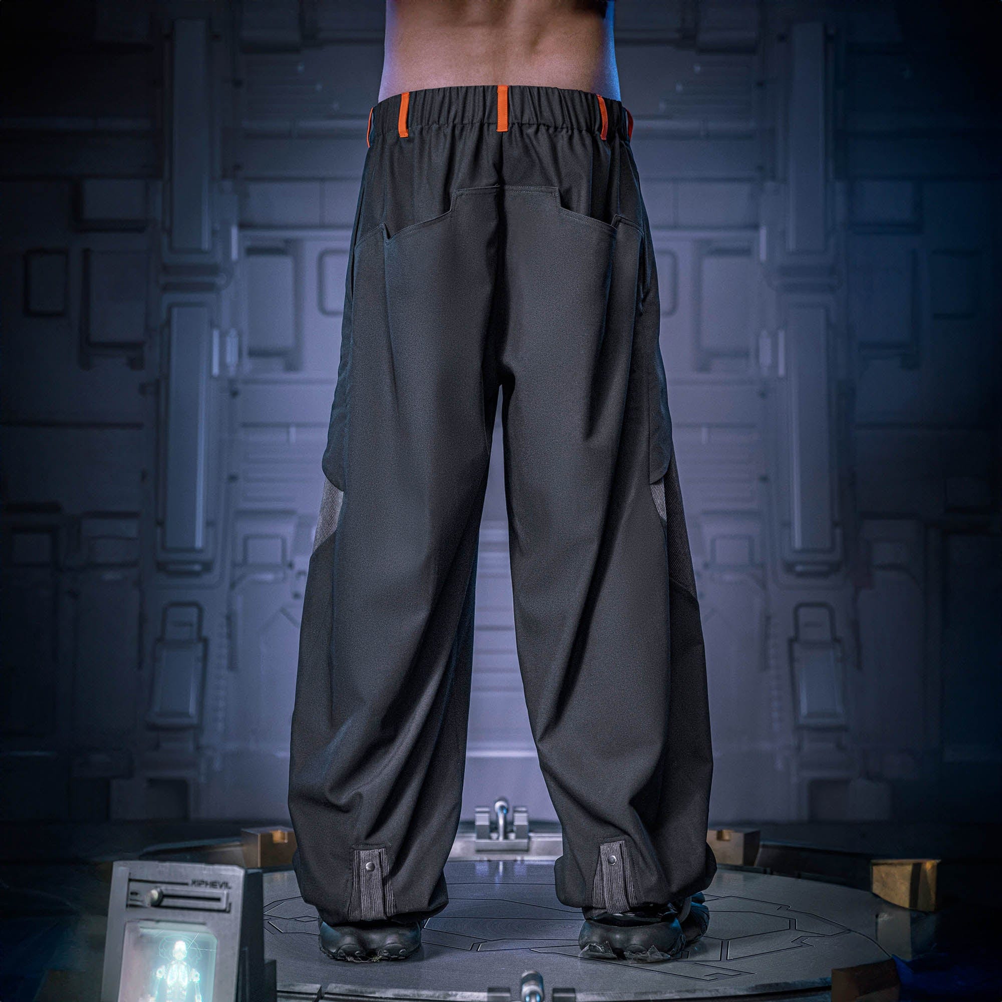 Techwear Utity Pantalones de carga de pierna ancha