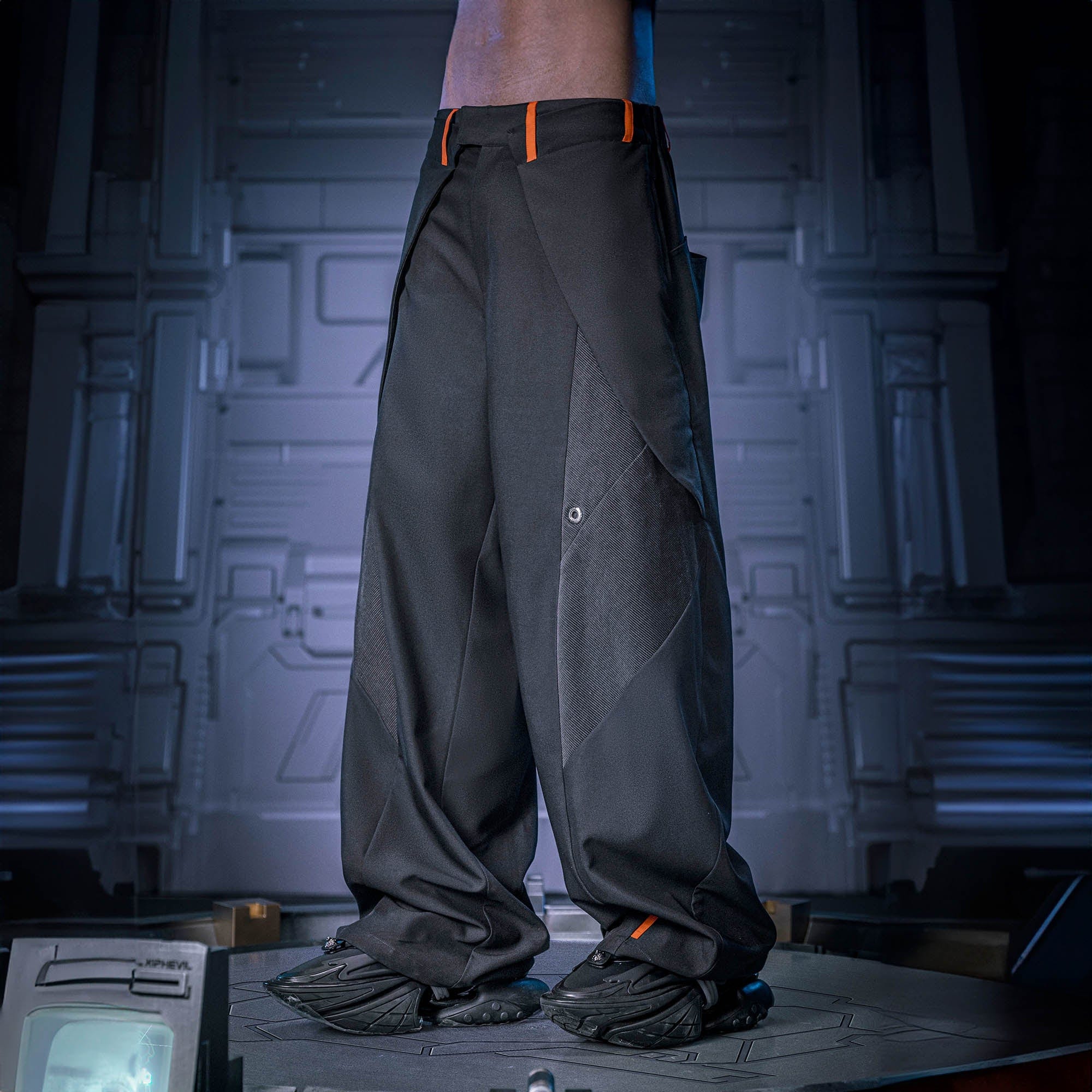 Techwear Utity Pantalones de carga de pierna ancha