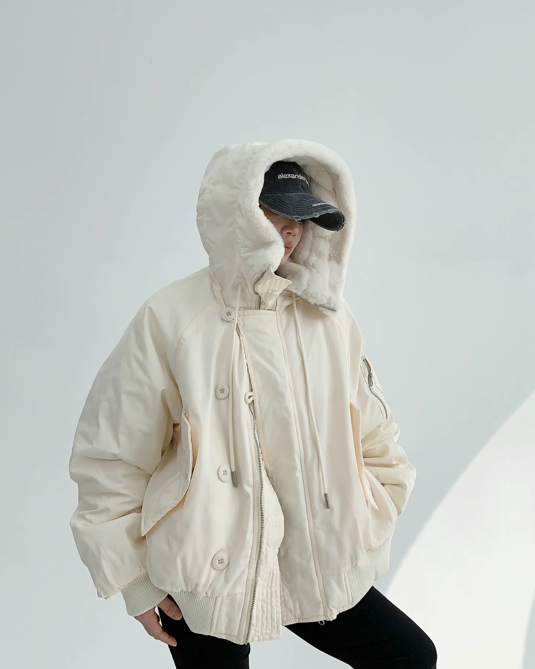 Frost Sherpa-Collar Bomber Jacket