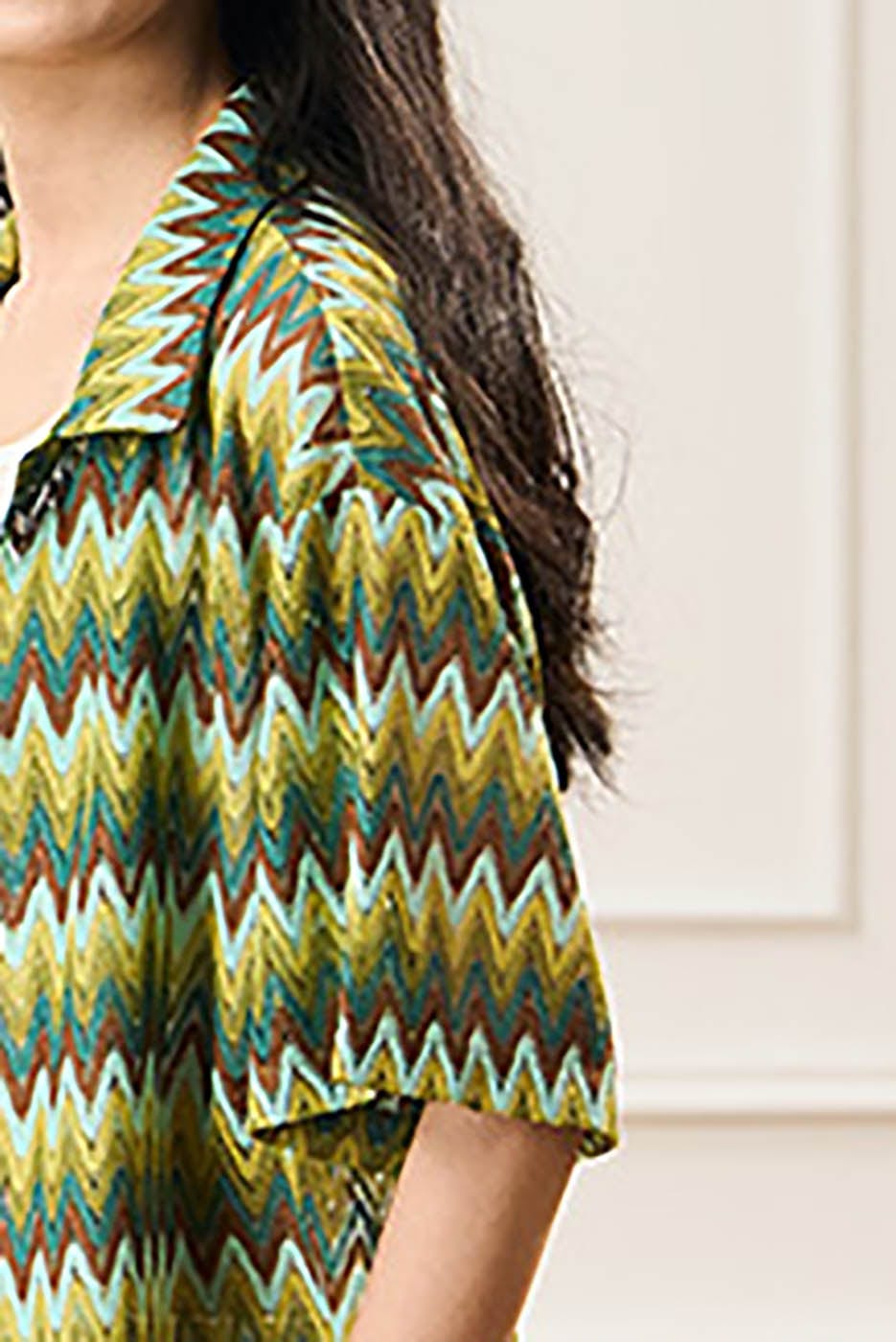 Chemise de camp de motif Chevron