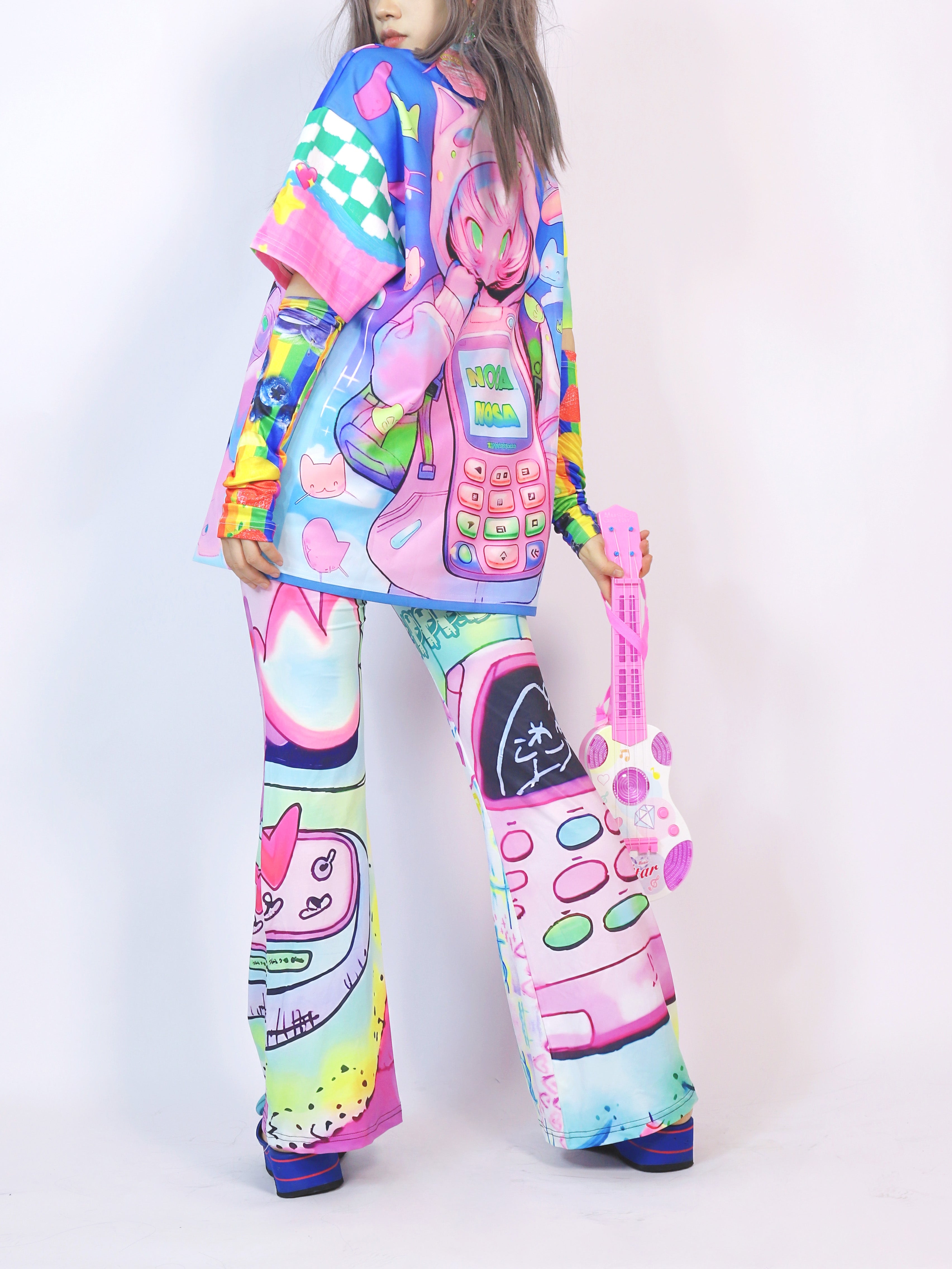 Kawaii Retro Phone Oversized T-Shirt