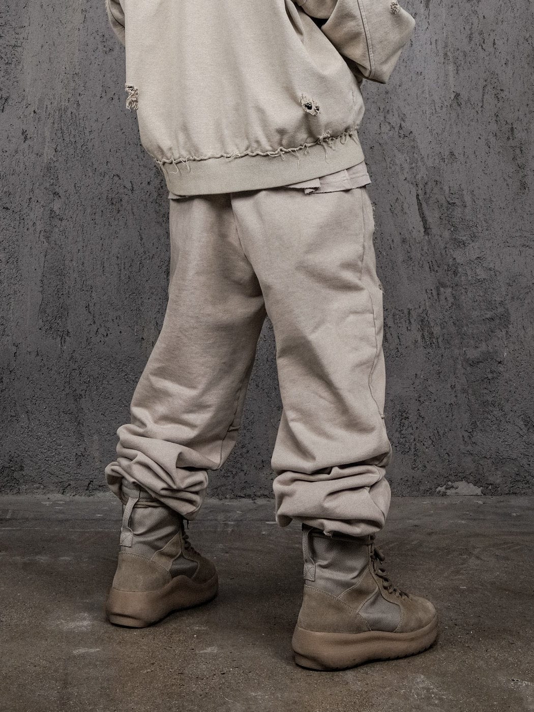 Distressed Spliced Sweatpants