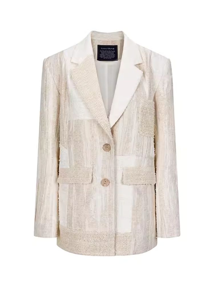 Blazer en linge texturé