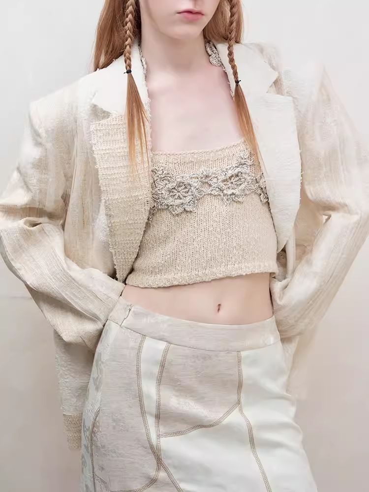 Blazer en linge texturé