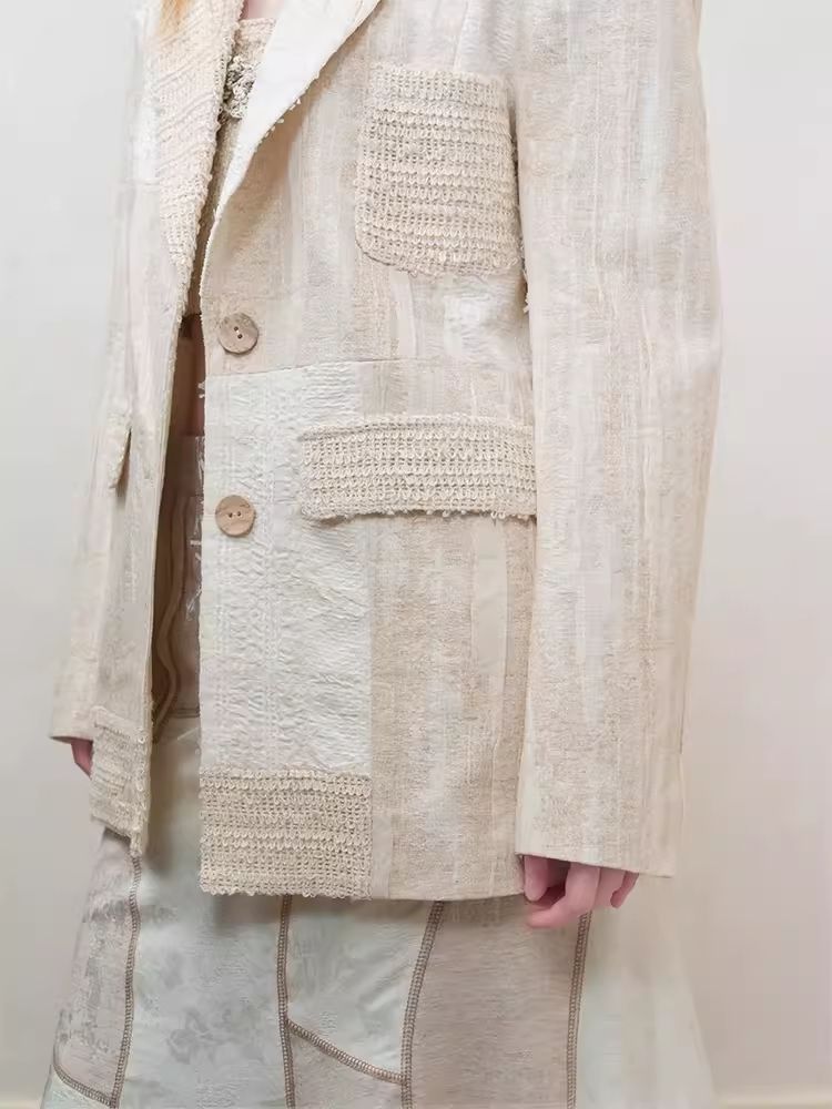 Blazer en linge texturé