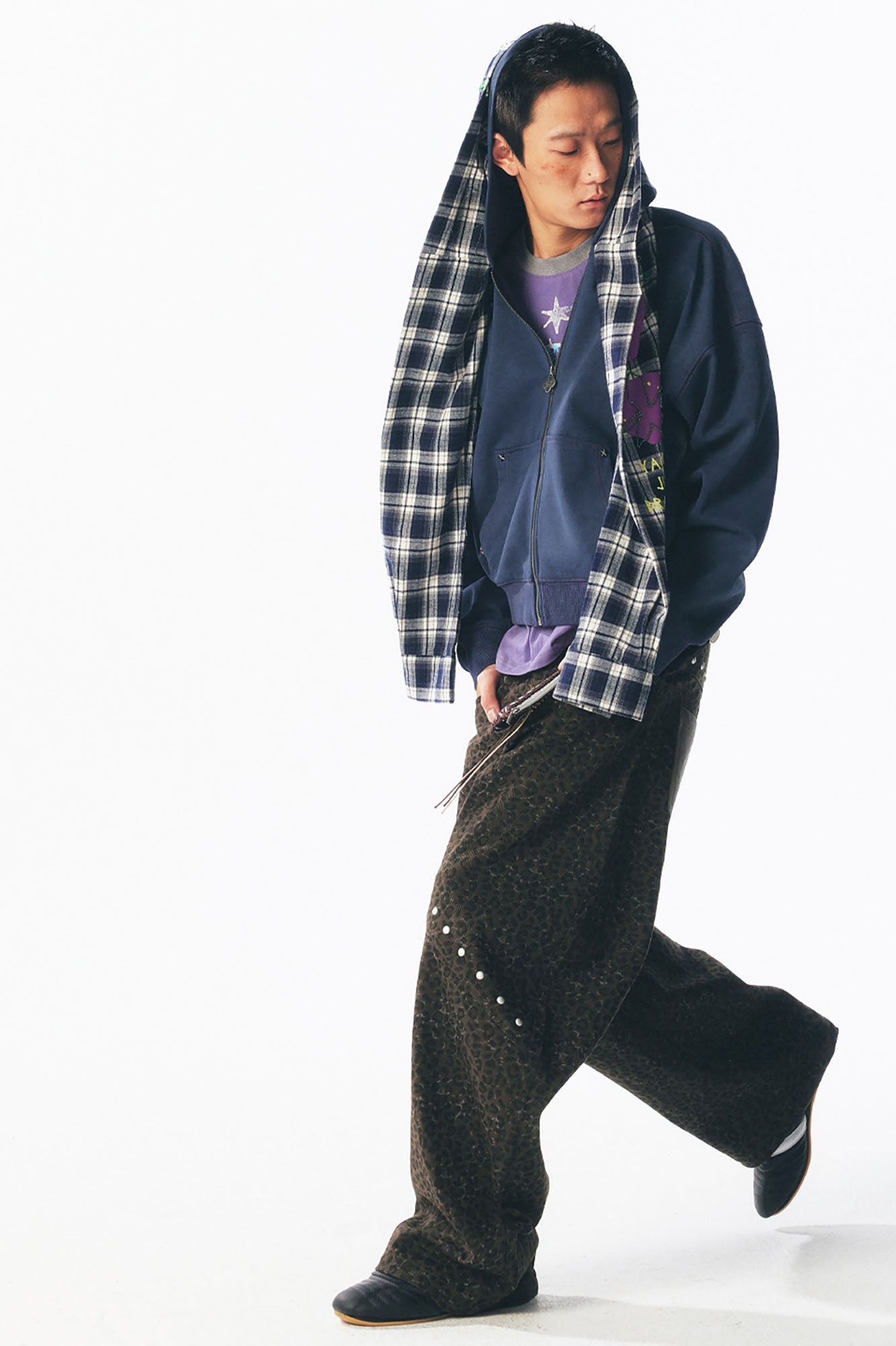 Strawberry Graphic Built in Scarf Zip Up Hoodie